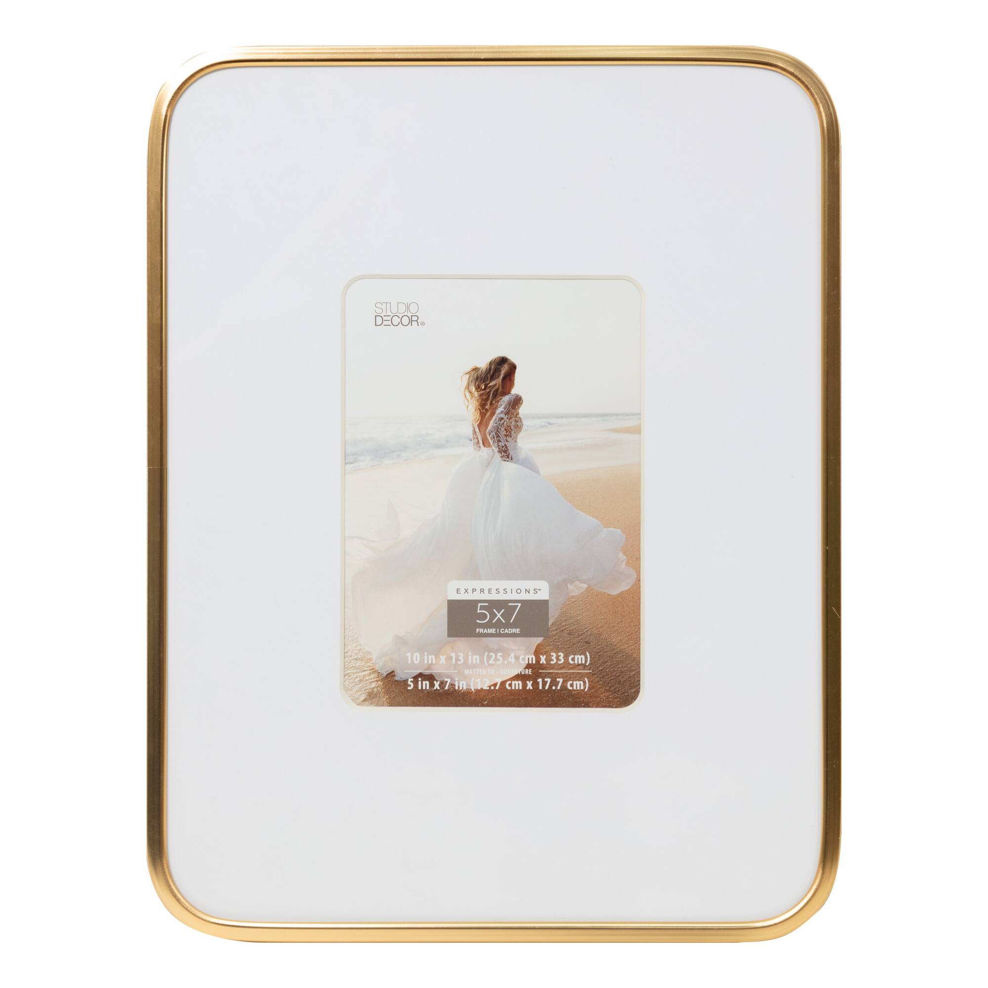 Expressions™ Gold Round Corner Aluminum Frame with Mat by Studio Decor